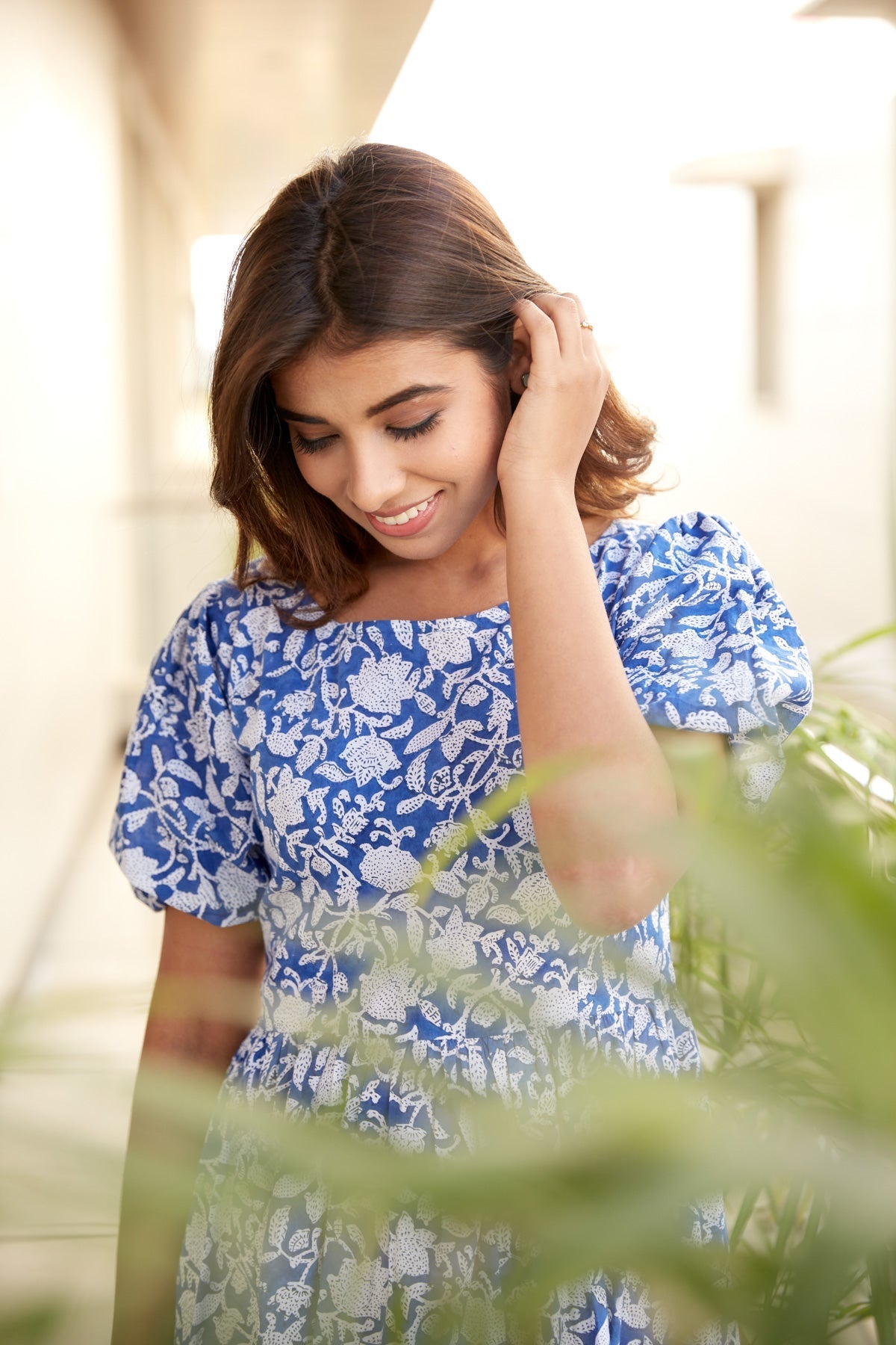 Indigo Floral Maxi Dress-1