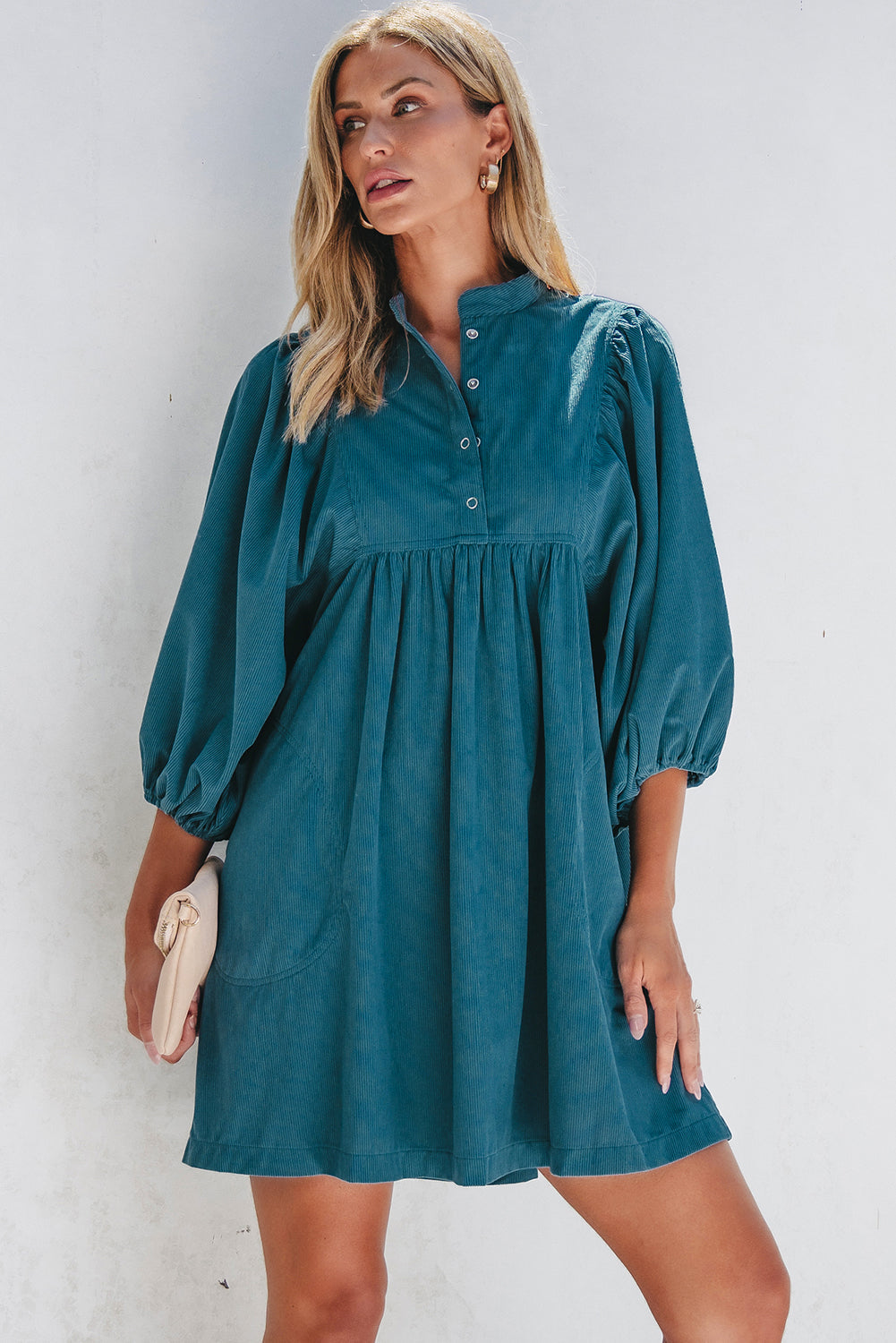 Charlie Corduroy Button Dress-3